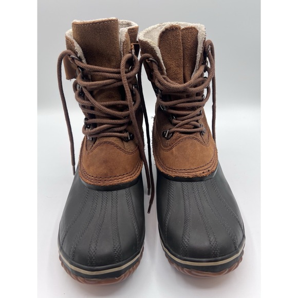 Sorel Shoes - Sorel Duck Boots Womens 9.5 Fancy Lace II Brown Leather Lace Up Lined Winter